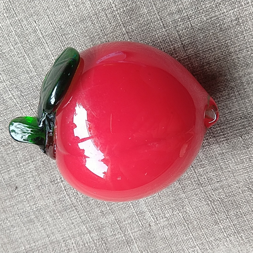 Handmade Blown Glass Fruit Peach Maximalist Decor Vintage